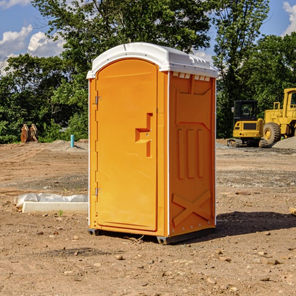 how often are the portable restrooms cleaned and serviced during a rental period in Hamer Idaho